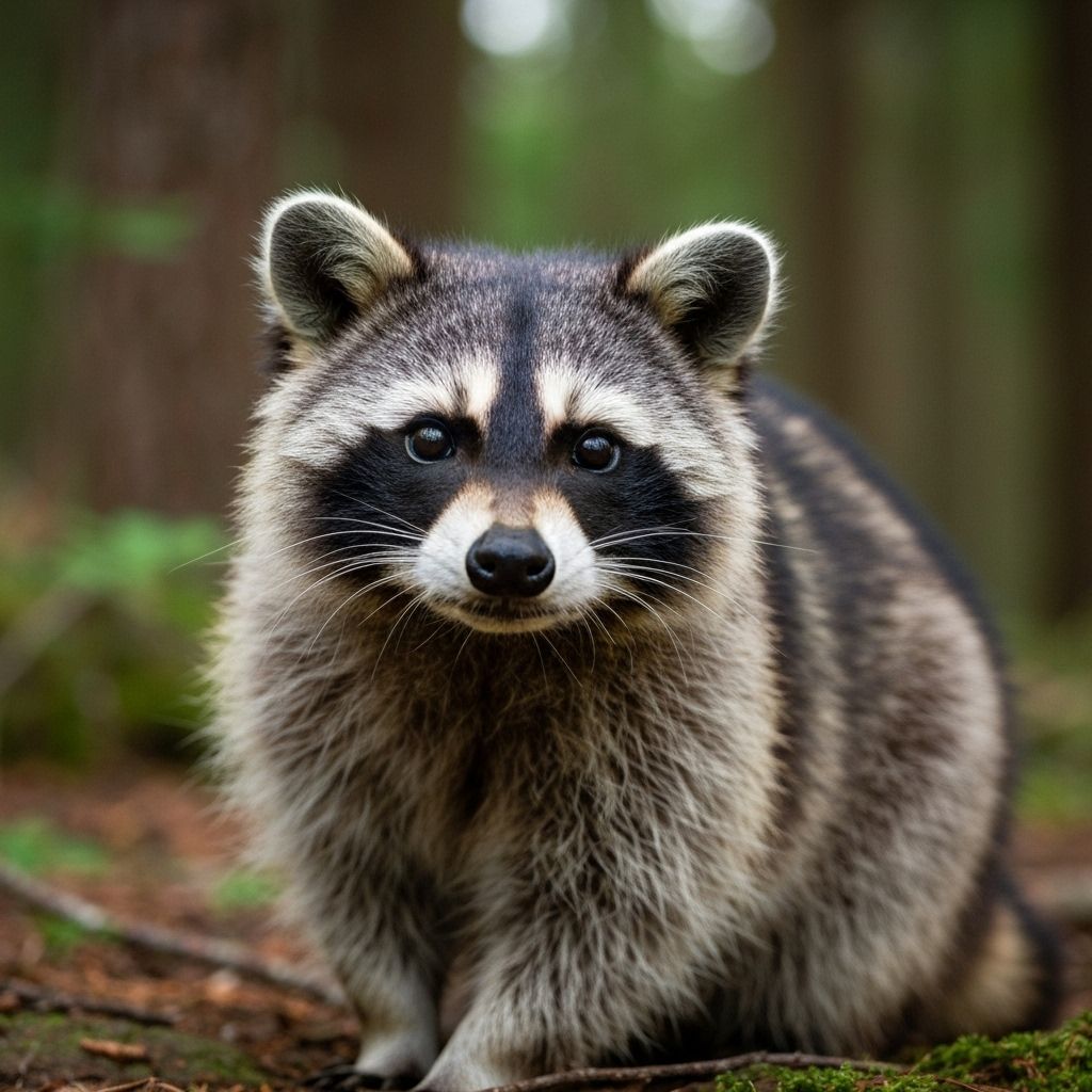 Raccoon in natural habitat